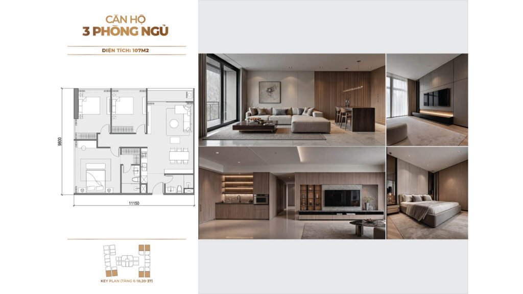 thiết kế căn hộ 3 phòng ngủ sunshine legend city hưng yên