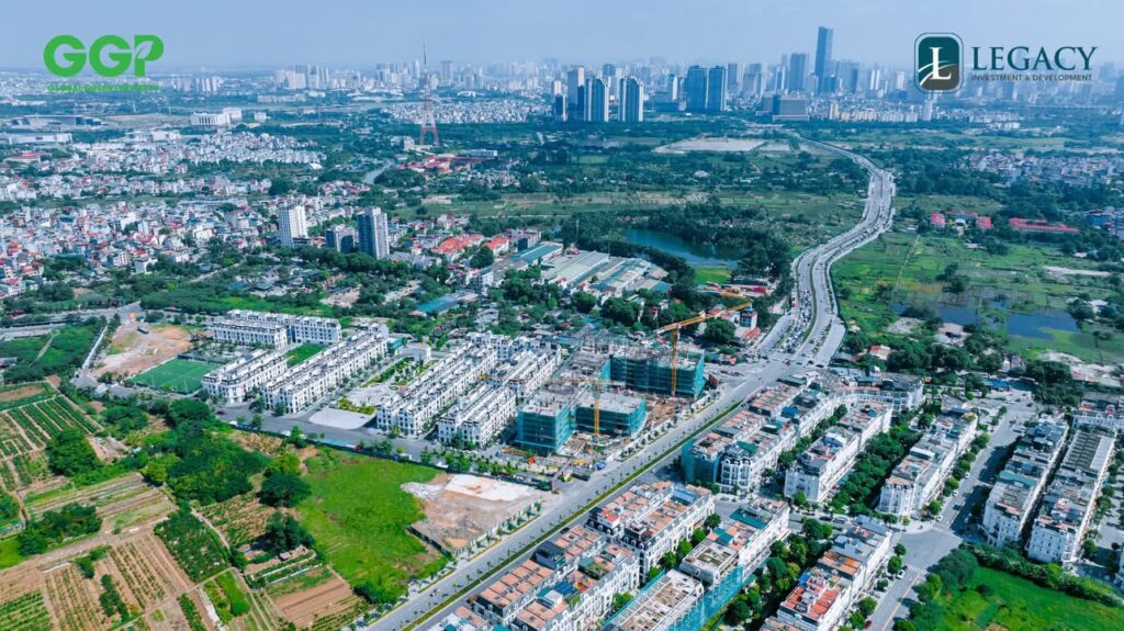 Phối cảnh nhìn từ trên cao của Hausman - Hướng về Sân vận động Mỹ Đình