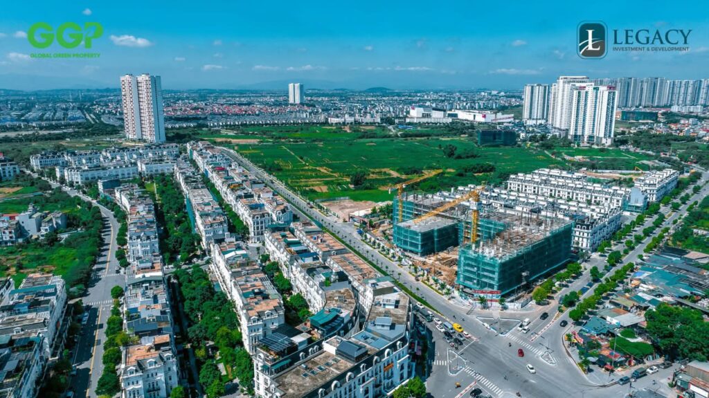 Phối cảnh nhìn từ trên cao của Hausman - Hướng về Khu Dương Nội - AEON Mall