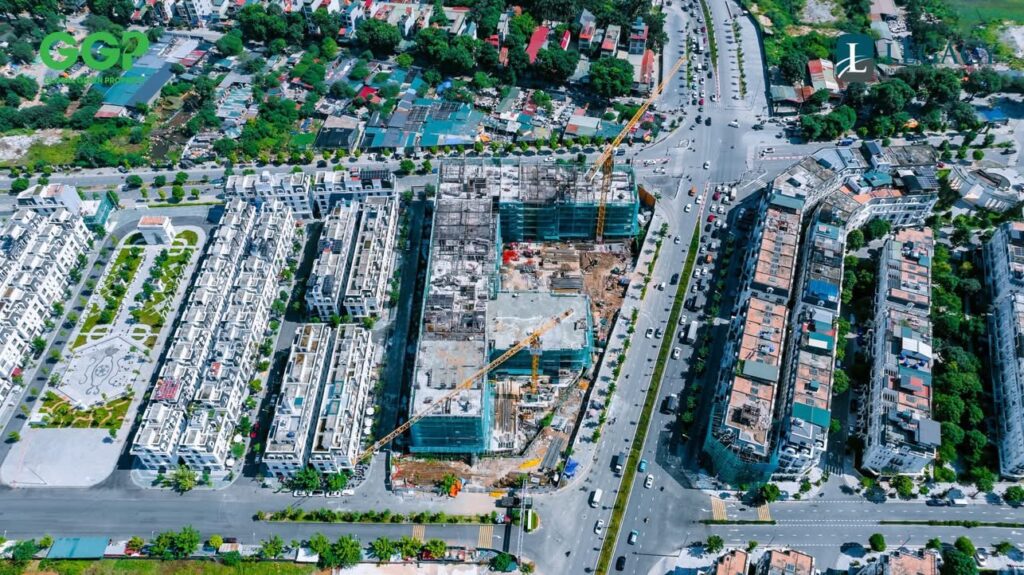 Phối cảnh nhìn từ trên cao của Hausman - Dự án đã xây đến Tầng 8