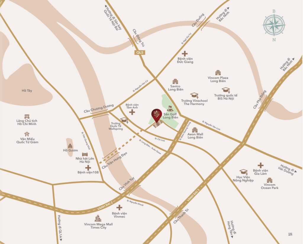 Vị trí dự án Him Lam Long Biên Golf Villas